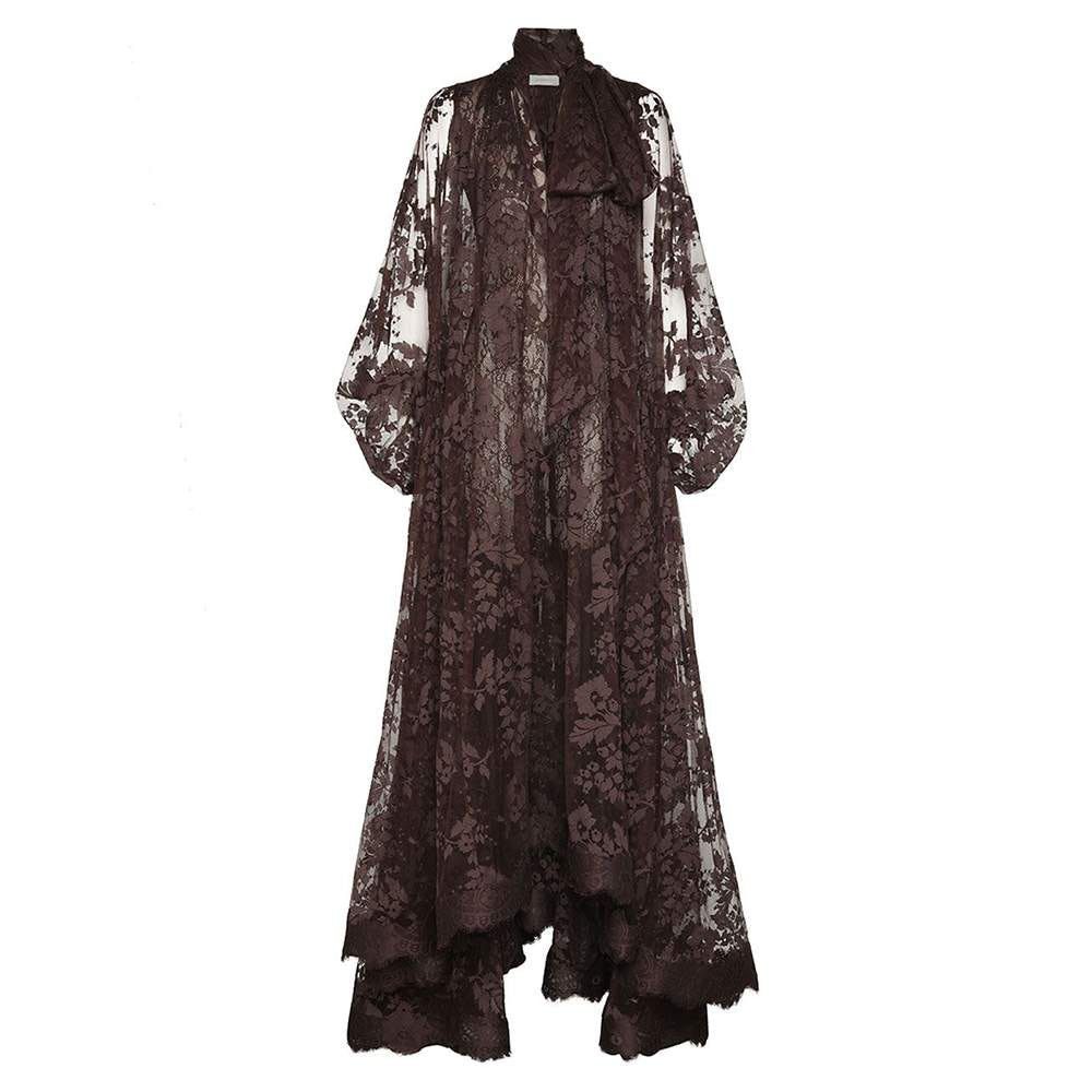 oc11z0725 Illustration Lace Gown in Brown