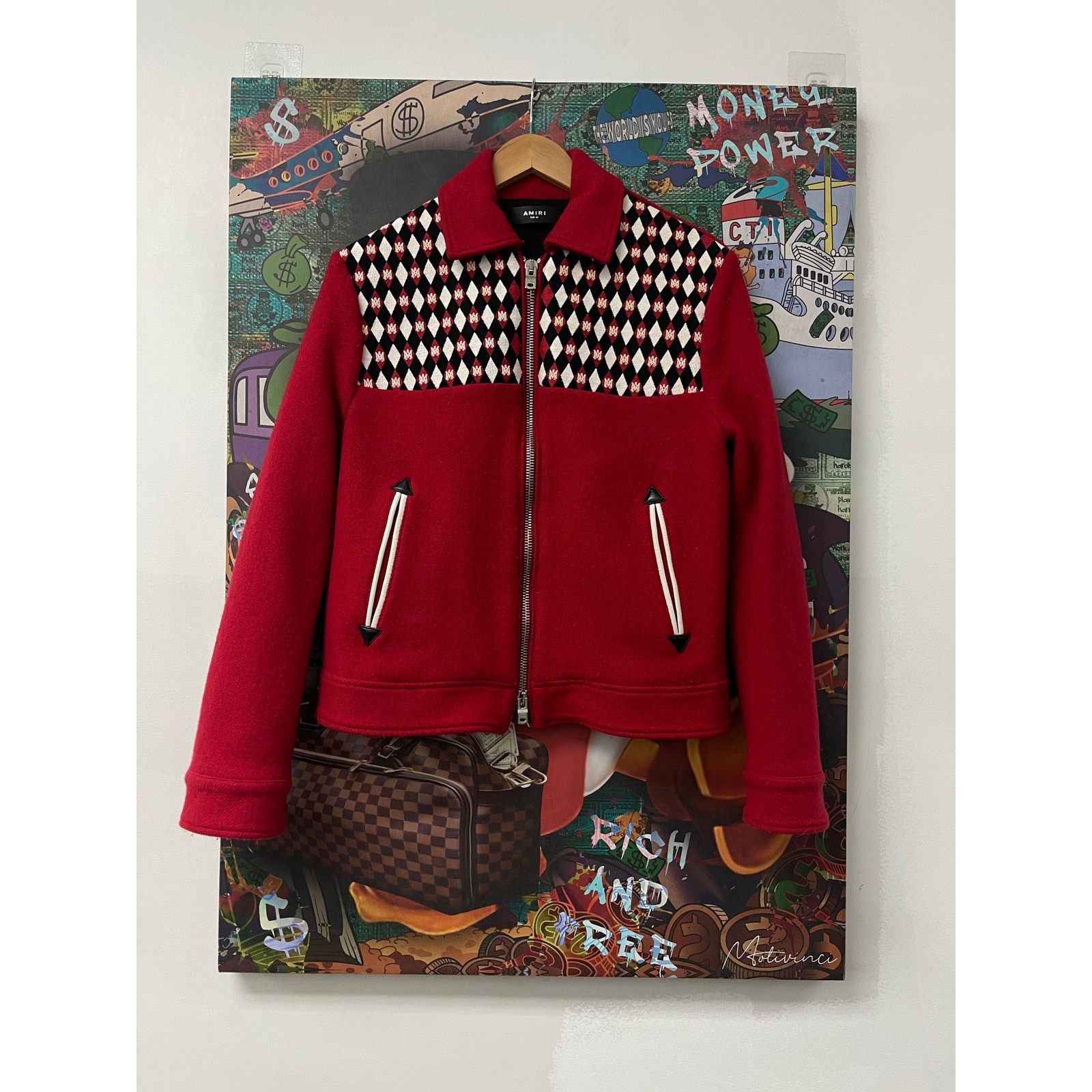 Amiri Amiri MA Diamond Logo Red Varsity Jacket Size US S / EU 44-46 / 1 - 1 Thumbnail