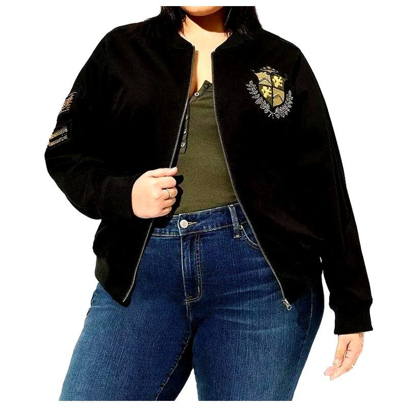 Other 2X | 18/20 Stretch Twill Zip-up Bomber Jacket | NWT Size XXL / US 16-18 / IT 52-54 - 2 Thumbnail