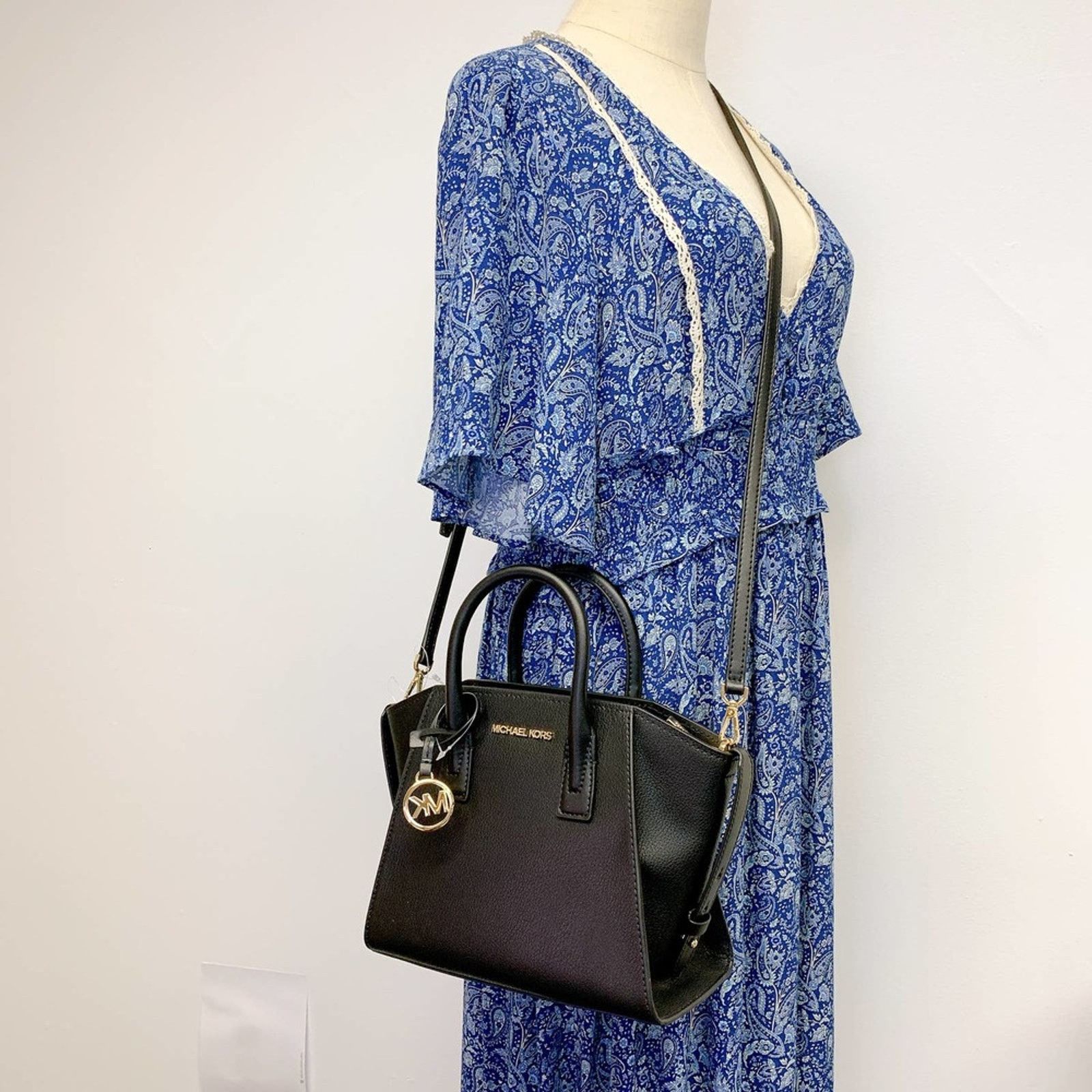 Michael Kors Michael Kors 35F1G4VM2L Small Avril Satchel Handbag Black Size ONE SIZE - 8 Thumbnail