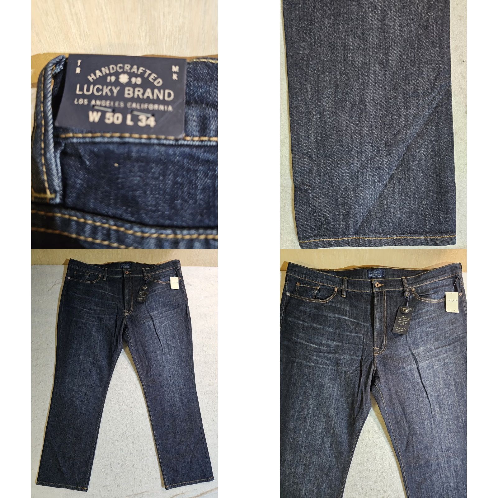 Lucky Brand NWT Lucky Brand Jeans Athletic Fit Denim 2-Way Stretch Jeans Men's Sz 50x34 Regular Mid Rise Blue 5-Pocket NWT Mens Jeans USA College Vintage: No? Size US 34 / EU 50 - 8 Thumbnail