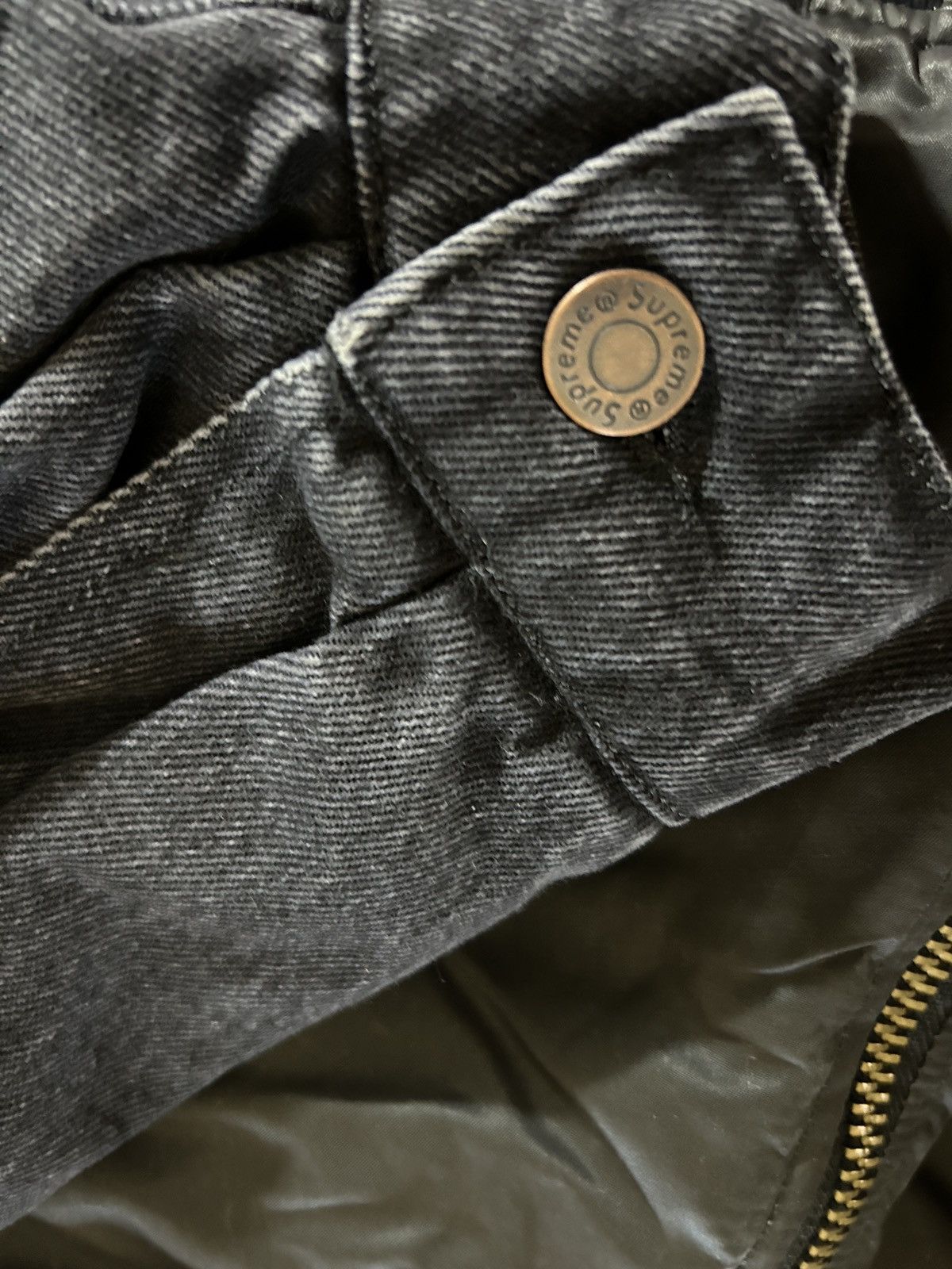 Supreme Supreme denim sleeve ma-1 jacket Size US L / EU 52-54 / 3 - 6 Thumbnail