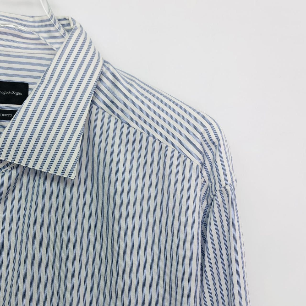 Z Zegna Zegna Striped Single-breasted Long Sleeve Shirt K26WX Size US XL / EU 56 / 4 - 3 Thumbnail