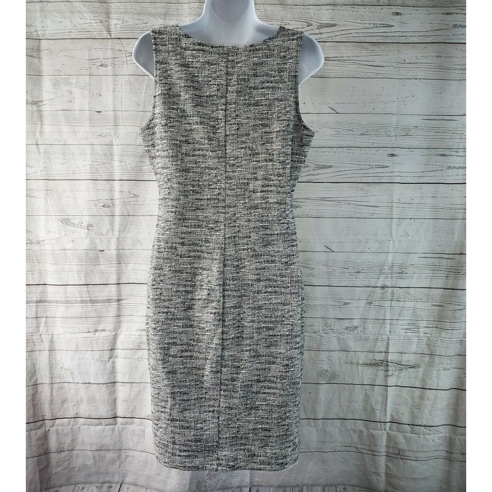 Vintage Hailey 23 Morton Knit Dress Womens L Gray Sleeveless Knit Dress Sheath"} Size L / US 10 / IT 46 - 4 Thumbnail