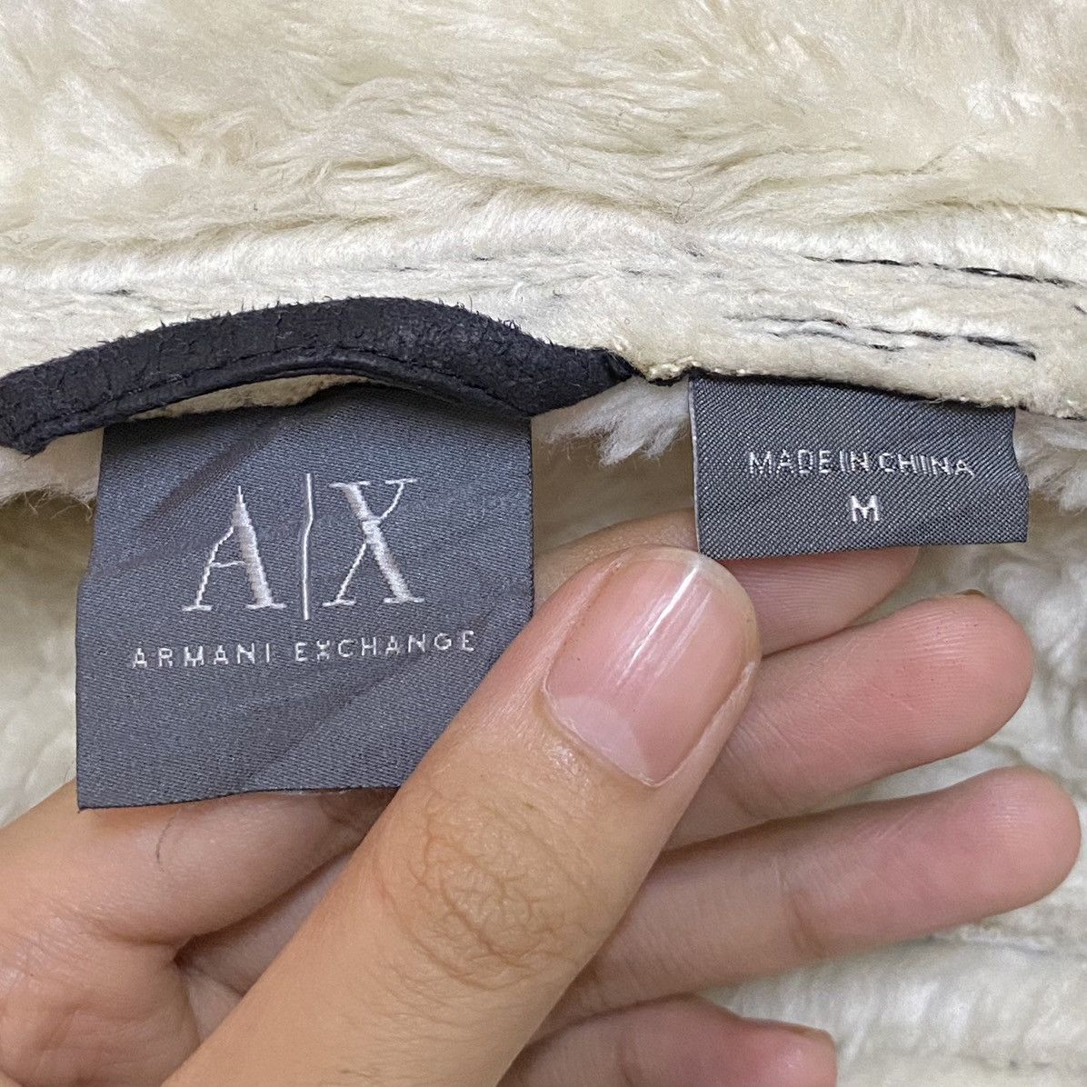 Armani Exchange × Vintage Rare Design Vintage Armani Exchange Fur Suede Jacket 2000s Size US M / EU 48-50 / 2 - 10 Thumbnail