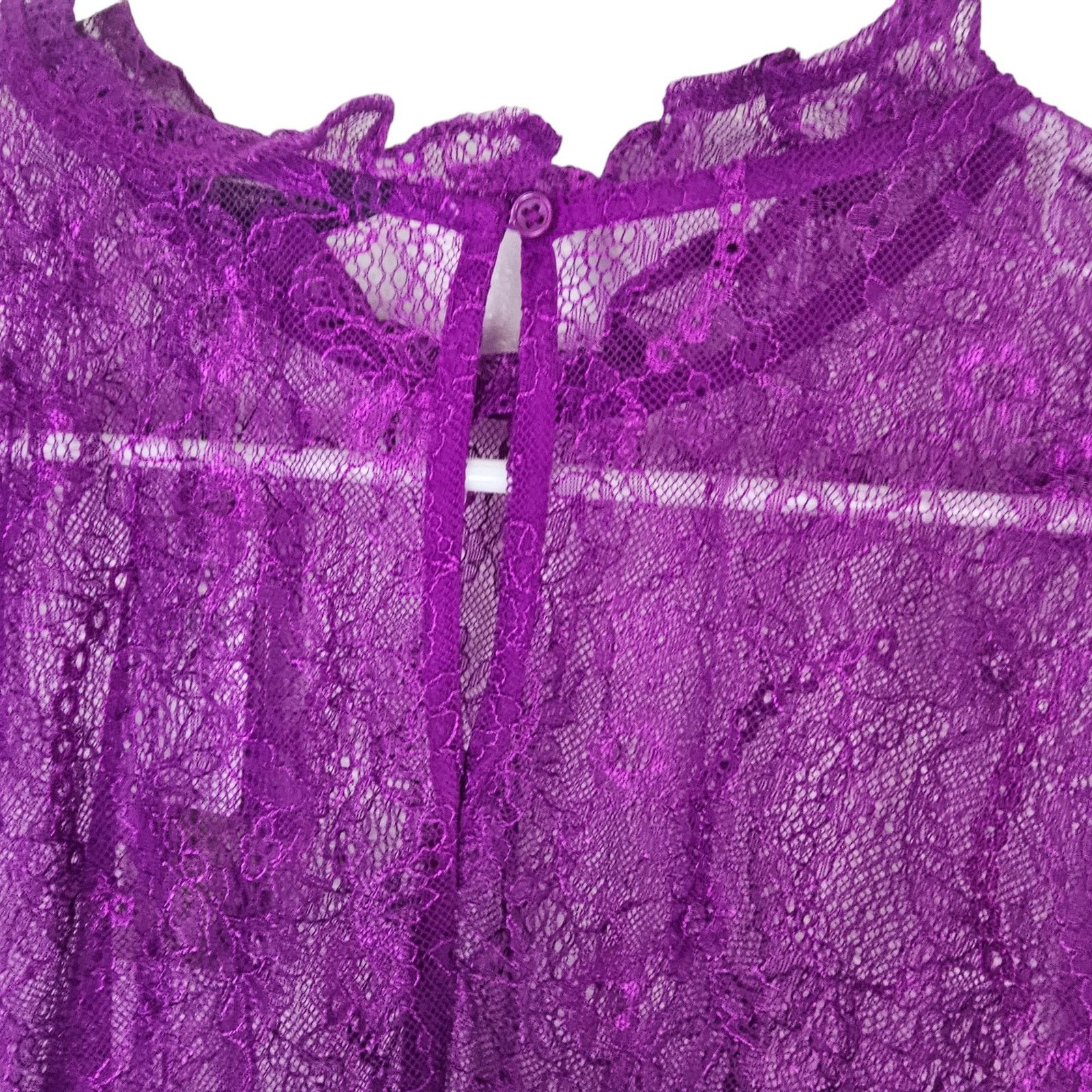 Banana Republic Banana Republic Women Sheer Lace Peplum Blouse PL Whimsigoth Size L / US 10 / IT 46 - 10 Thumbnail