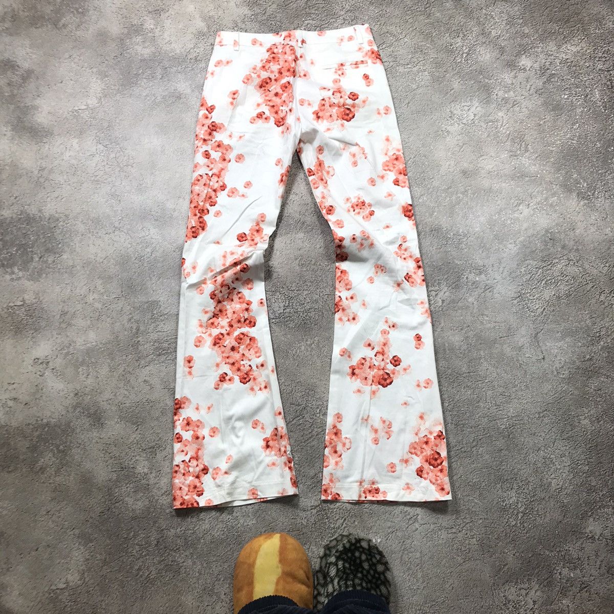 Vintage Y2K Baggy Floral Print Distressed Pants Rave Aesthetic 28 Size 28" / US 6 / IT 42 - 3 Thumbnail