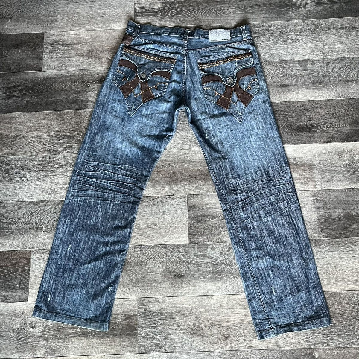 Vintage Vintage King Maker Cross Logo Distressed Denim Jeans 38x32 Size US 38 / EU 54 - 1 Thumbnail