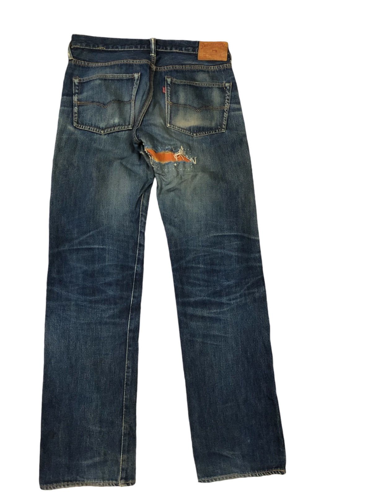 Japanese Brand DeluxeWare Seldvedge PatchWork Sashiko Denim Pants Size US 30 / EU 46 - 2 Thumbnail