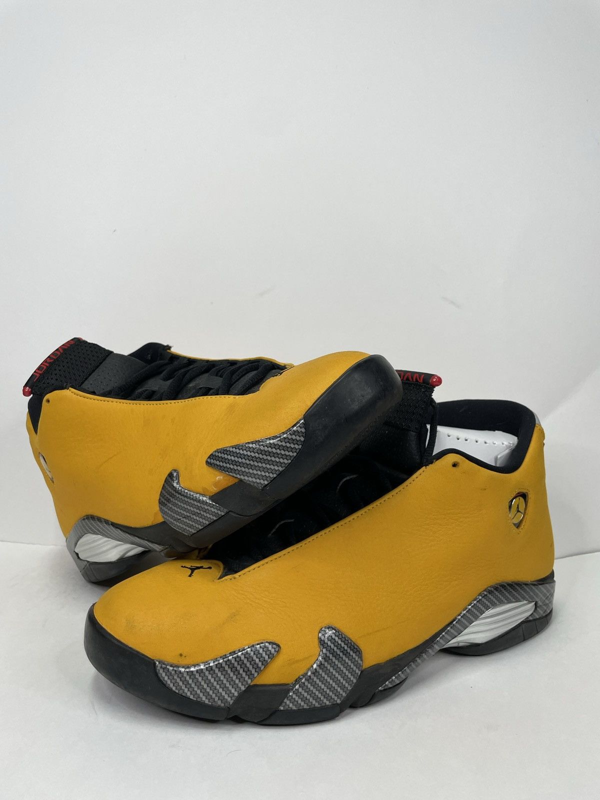 image of Air Jordan 14 Retro Reverse Ferrari Shoes in Yellow, Men's (Size 12)