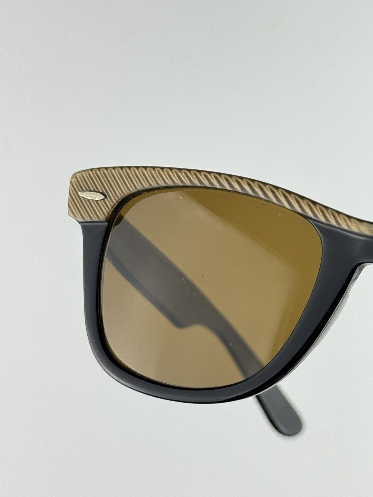 RayBan Vintage 80s Ray-Ban Wayfarer Black Gold Sunglasses B&L 5022 Size ONE SIZE - 6 Thumbnail