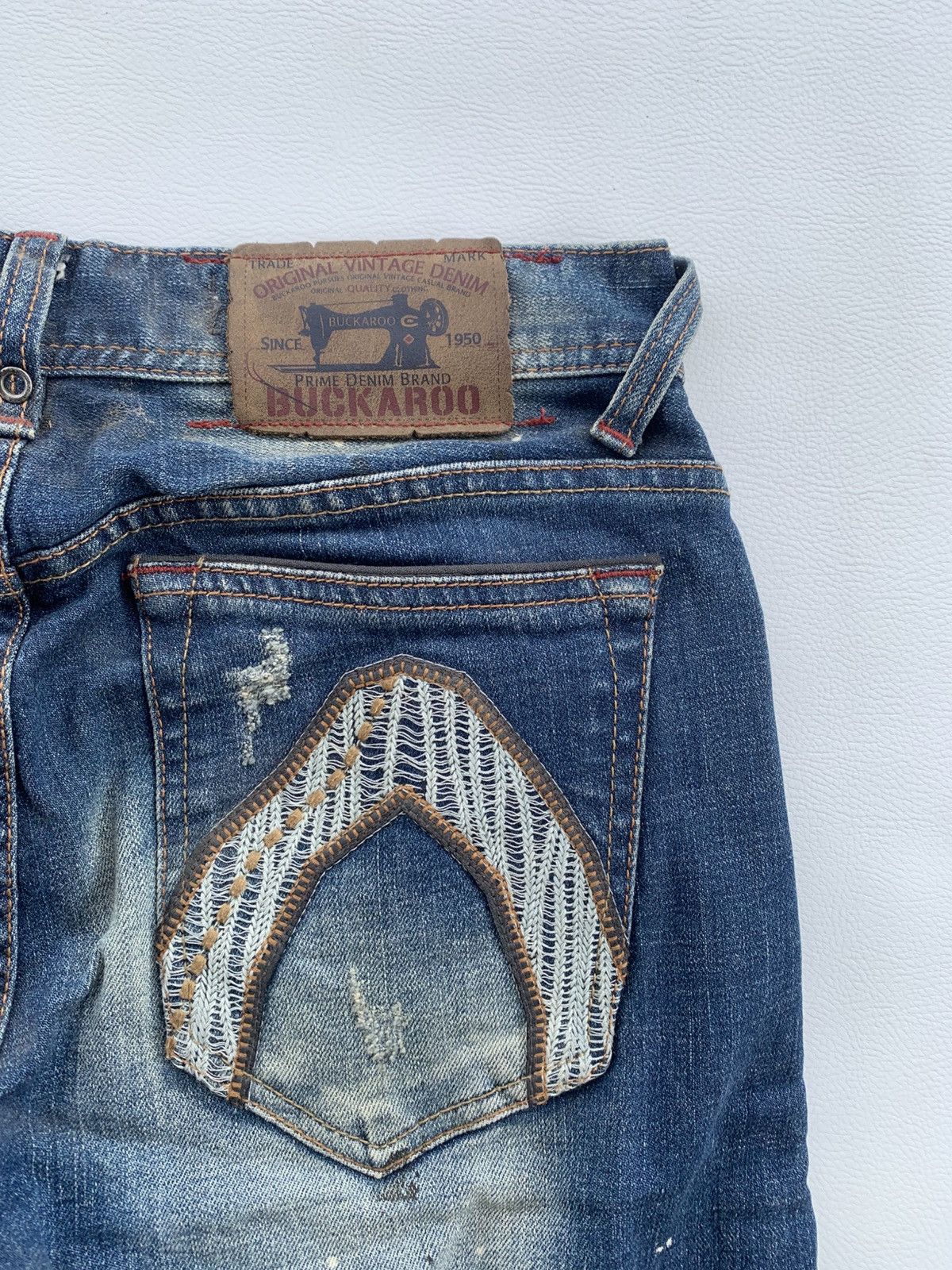 Japanese Brand Buckaroo Crazy Distressed Studded Japanese Slim Jeans Pants Size US 28 / EU 44 - 8 Thumbnail