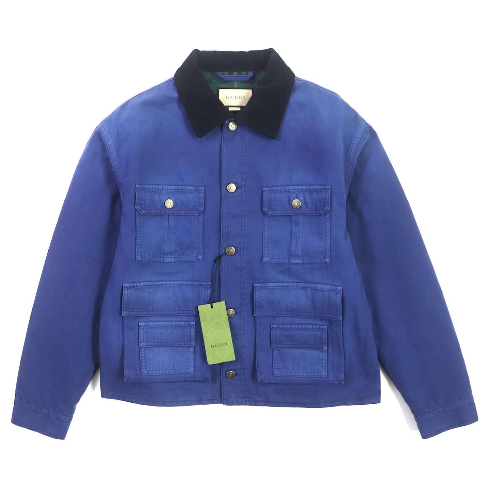 Gucci o1s1wg110125 Jacket Wash Dyed Cotton Galaxy in Blue Size US M / EU 48-50 / 2 - 1 Thumbnail