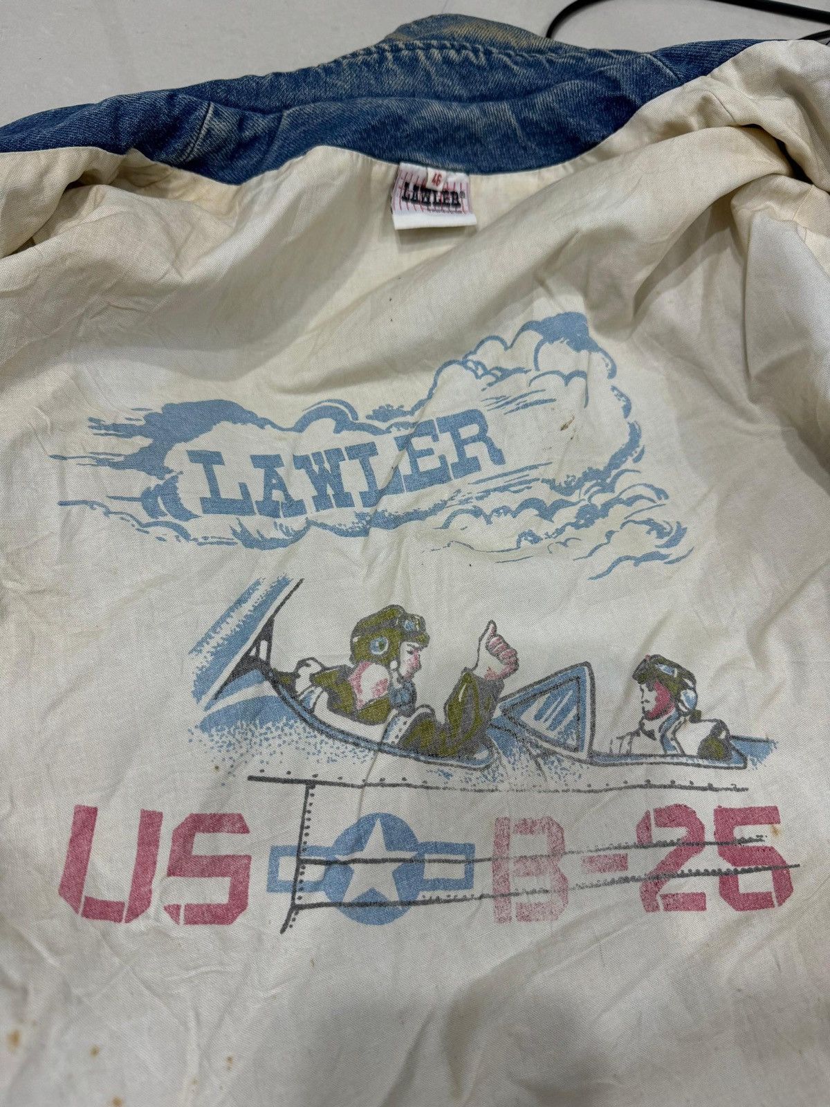 Japanese Brand × Vintage VINTAGE LAWLER Denim Army Jacket Size US S / EU 44-46 / 1 - 9 Thumbnail