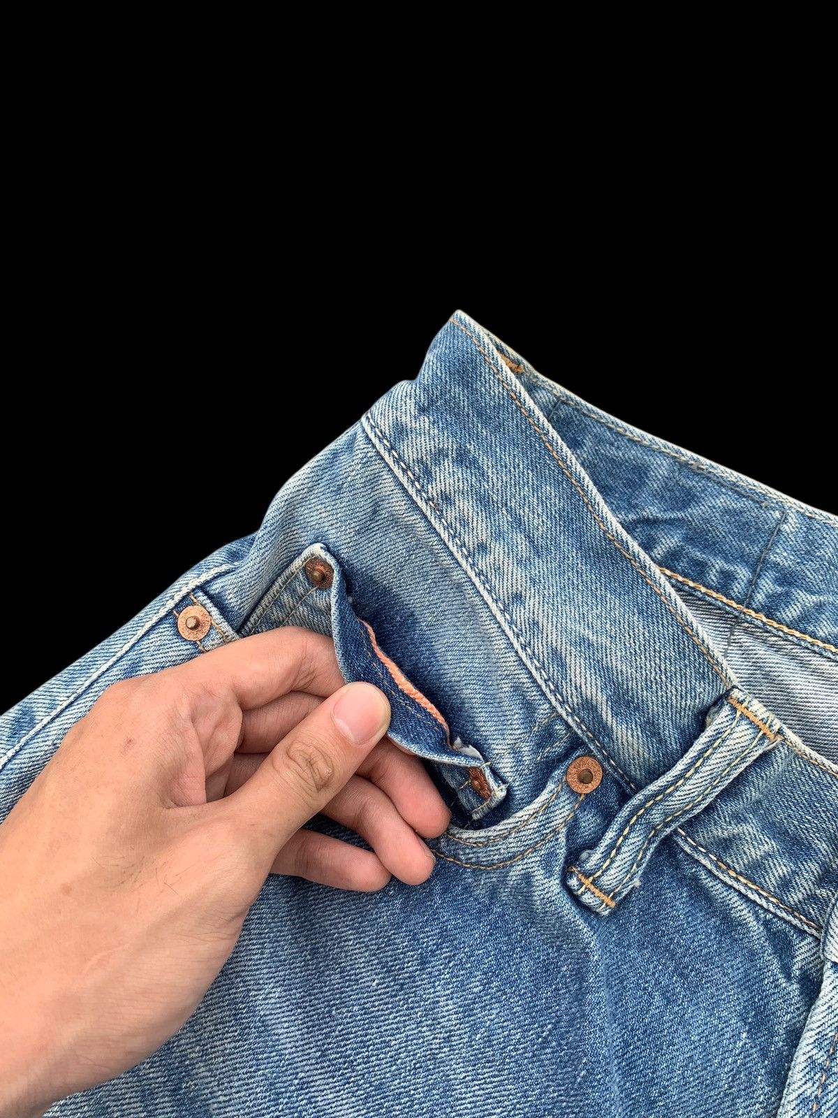 Kapital VINTAGE BLUE BLUE JAPAN INDIGO SELVEDGE DISTRESSED DENIM Size US 28 / EU 44 - 13 Thumbnail