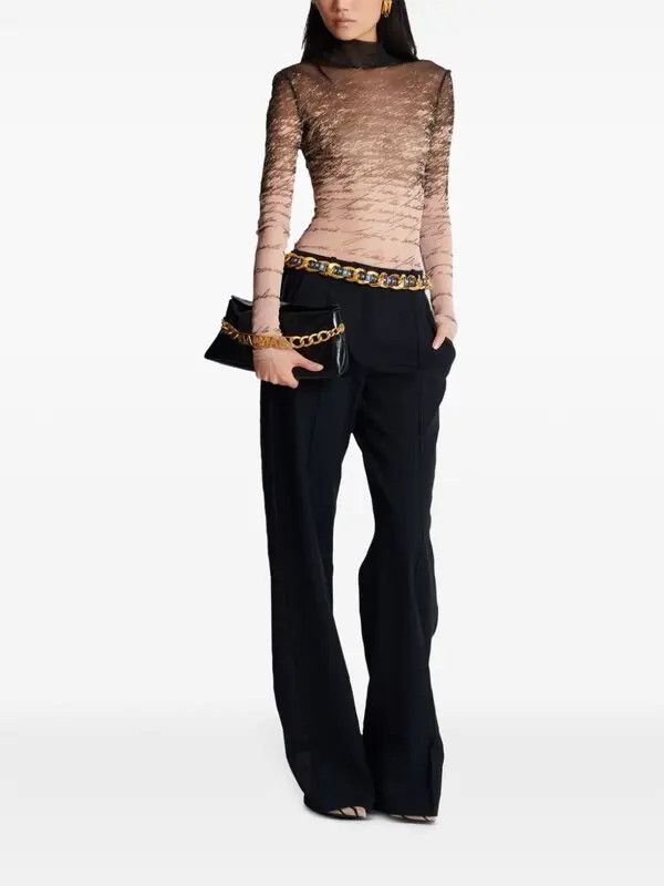 Balmain o1s1wg111225 Love Letter-Print Top in Beige/Brown Size L / US 10 / IT 46 - 5 Thumbnail