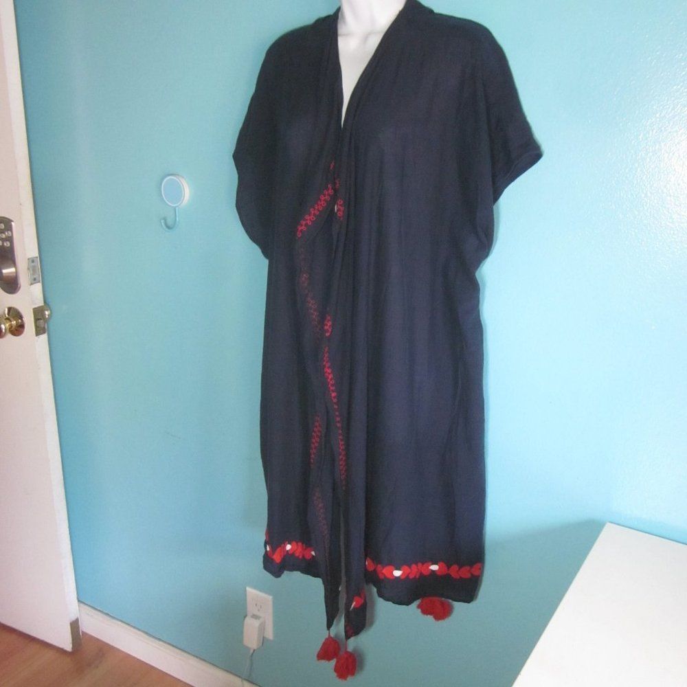 J.Crew J.Crew Navy Cotton Swim Cover Up OS Size ONE SIZE - 5 Thumbnail