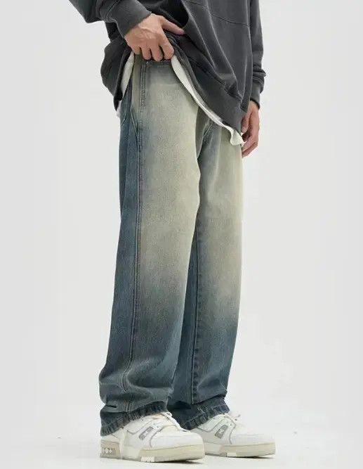 Japanese Brand Haseki x Aoba Washed distressed straight loose jeans y2k Size US 34 / EU 50 - 3 Thumbnail