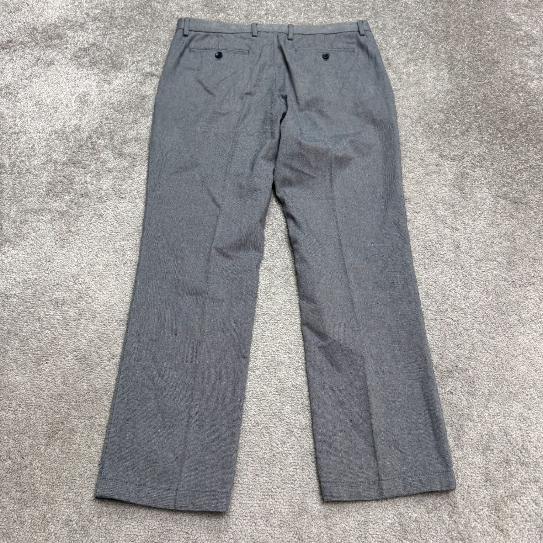 Banana Republic Banana Republic Kentfield Cotton Dress Pants Mens 33x30 Gray Straight Leg Career Size US 33 - 2 Thumbnail