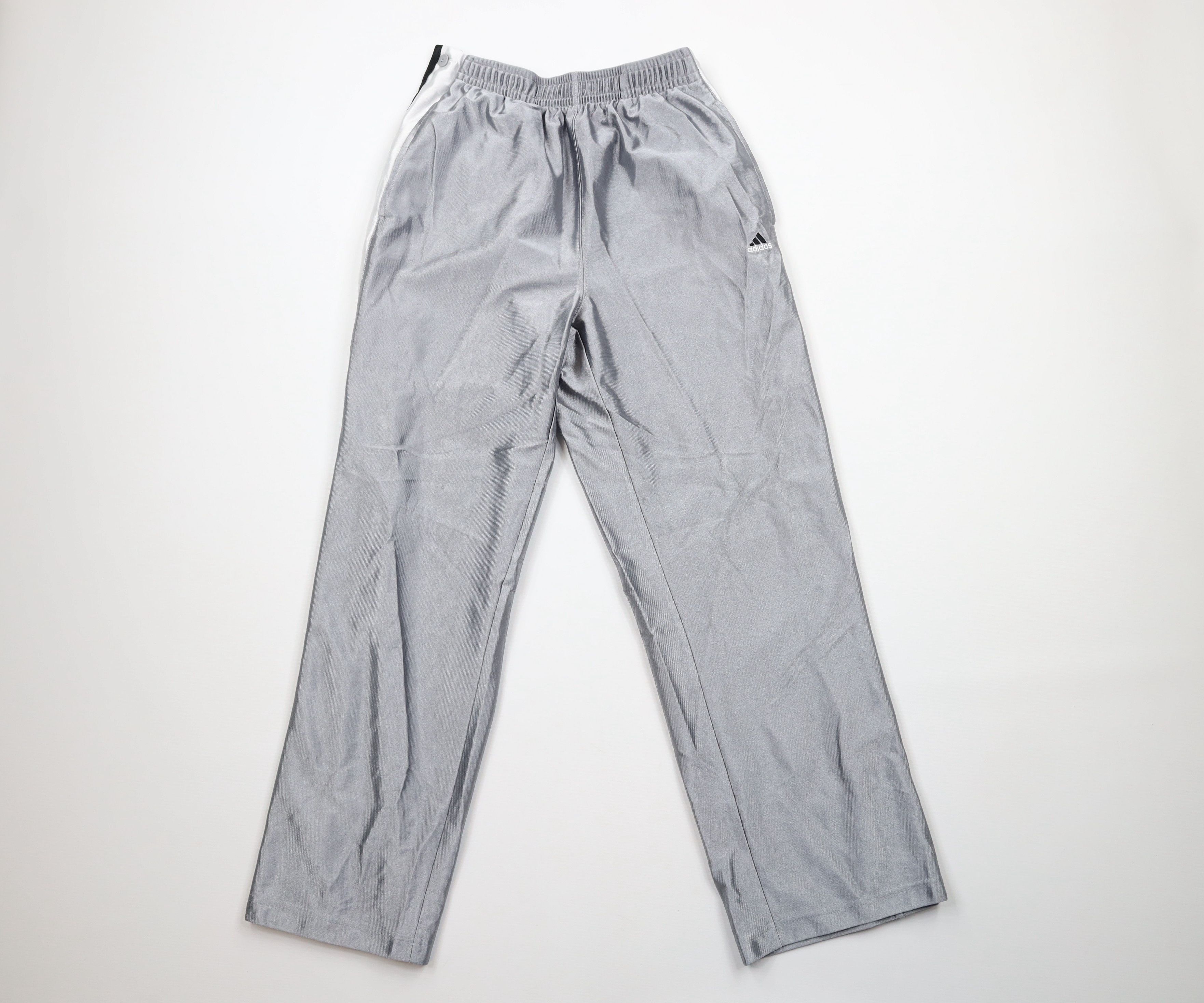 Adidas × Vintage Vintage Adidas Striped Wide Leg Tearaway Sweatpants Silver Size US 32 / EU 48 - 1 Thumbnail