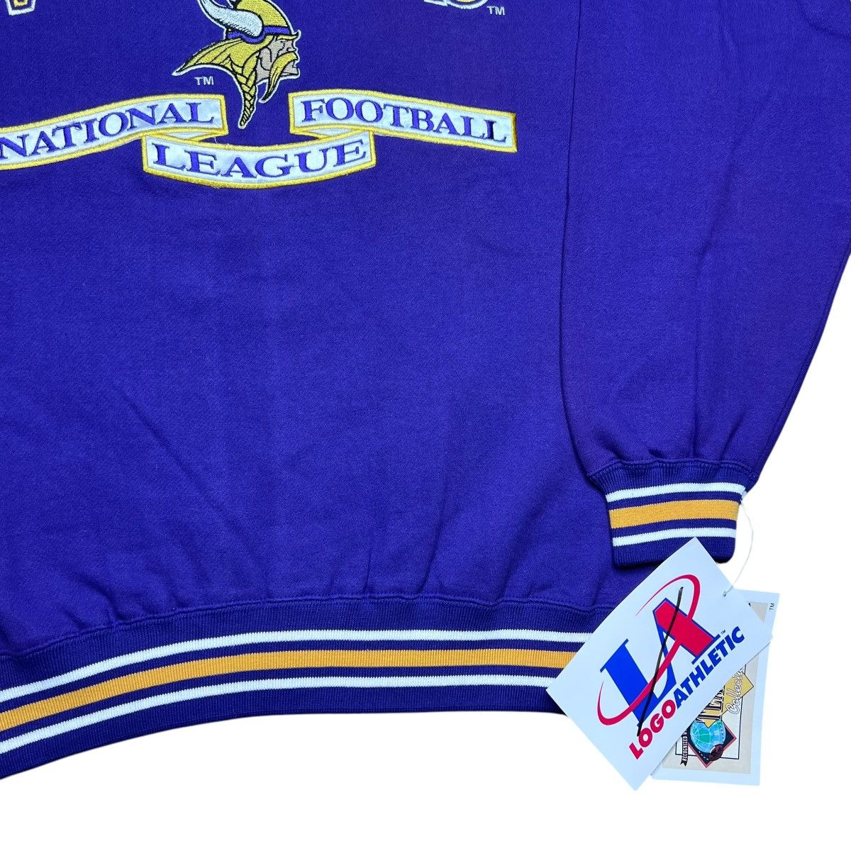 Logo Athletic × NFL × Vintage 90s Minnesota Vikings Embroidered Logo Athletic Sweatshirt Size US M / EU 48-50 / 2 - 15 Thumbnail