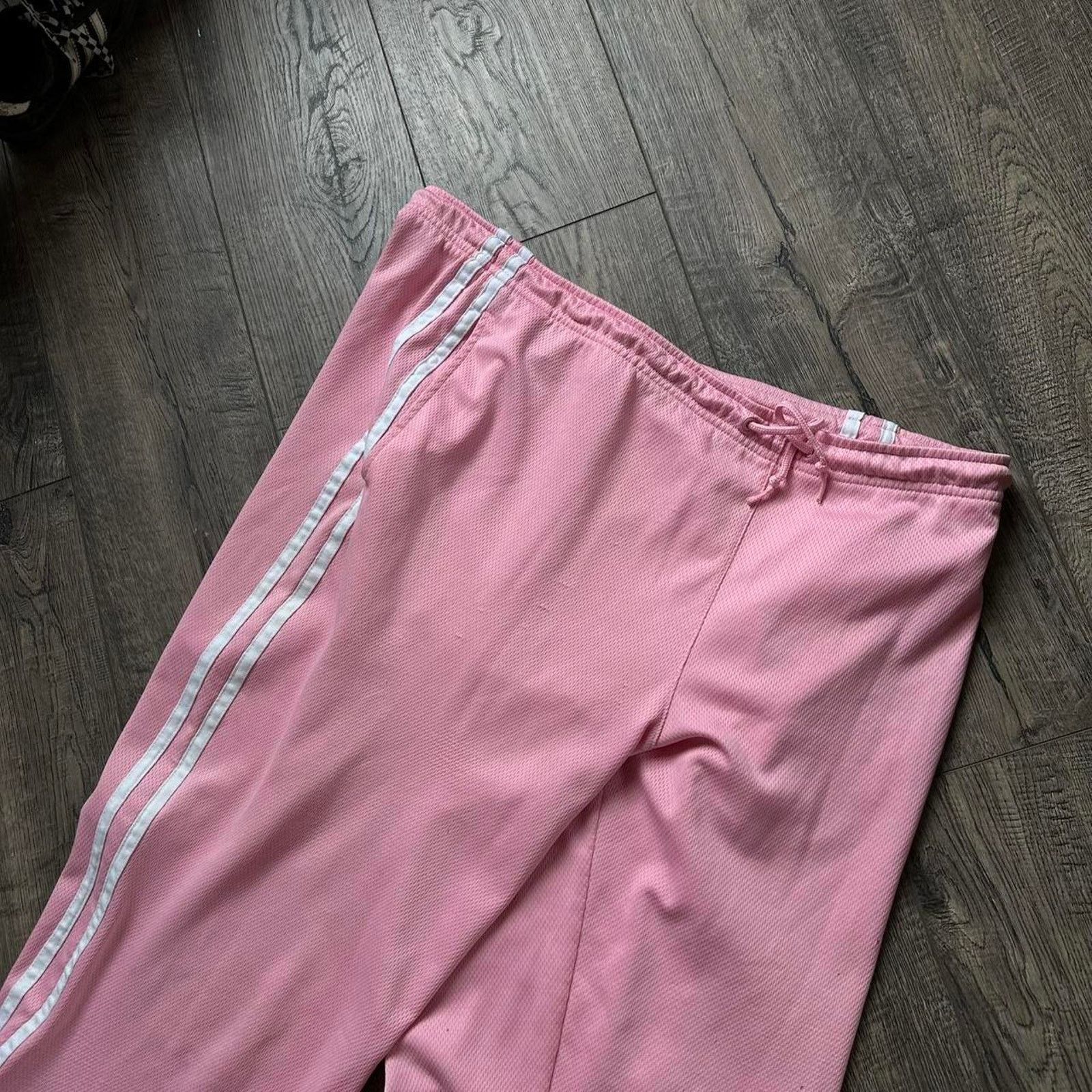 Vintage Vintage Baggy Striped Gum Pink Striped Track Pants Sweats Size 34" / US 12 / IT 48 - 6 Thumbnail