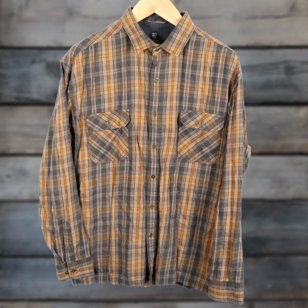 Vintage Kuhl Dillingr Flannel Shirt Men 2XL Brown Plaid Lightweight Cotton-Tencel Button-Up Long Sleeve Casual Workwear Vintage No Size US XXL / EU 58 / 5 - 1 Thumbnail