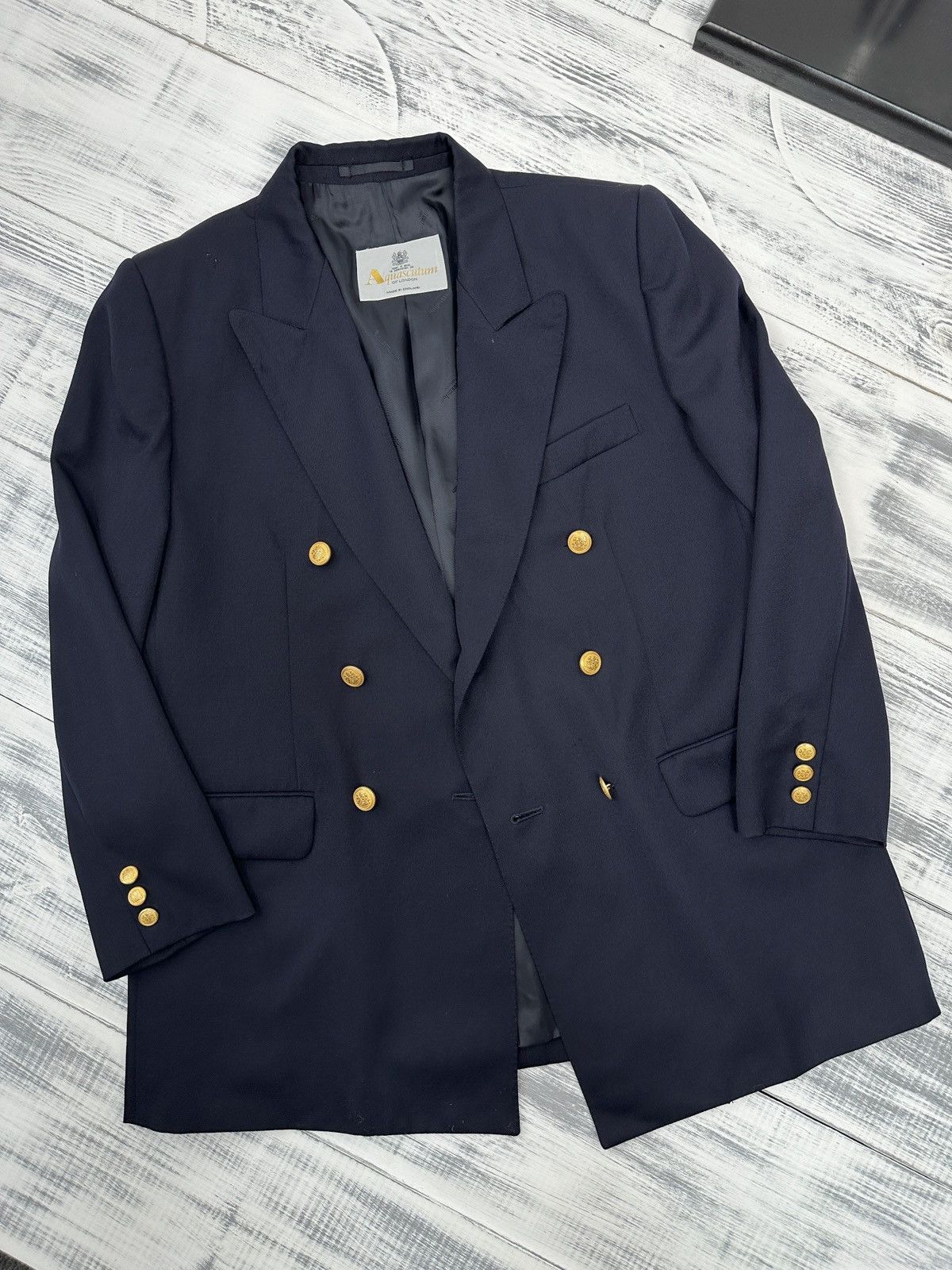 Aquascutum AQUASCUTUM Double-Breasted Gold Buttons Wool Blazer Jacket Size L / US 10 / IT 46 - 4 Thumbnail