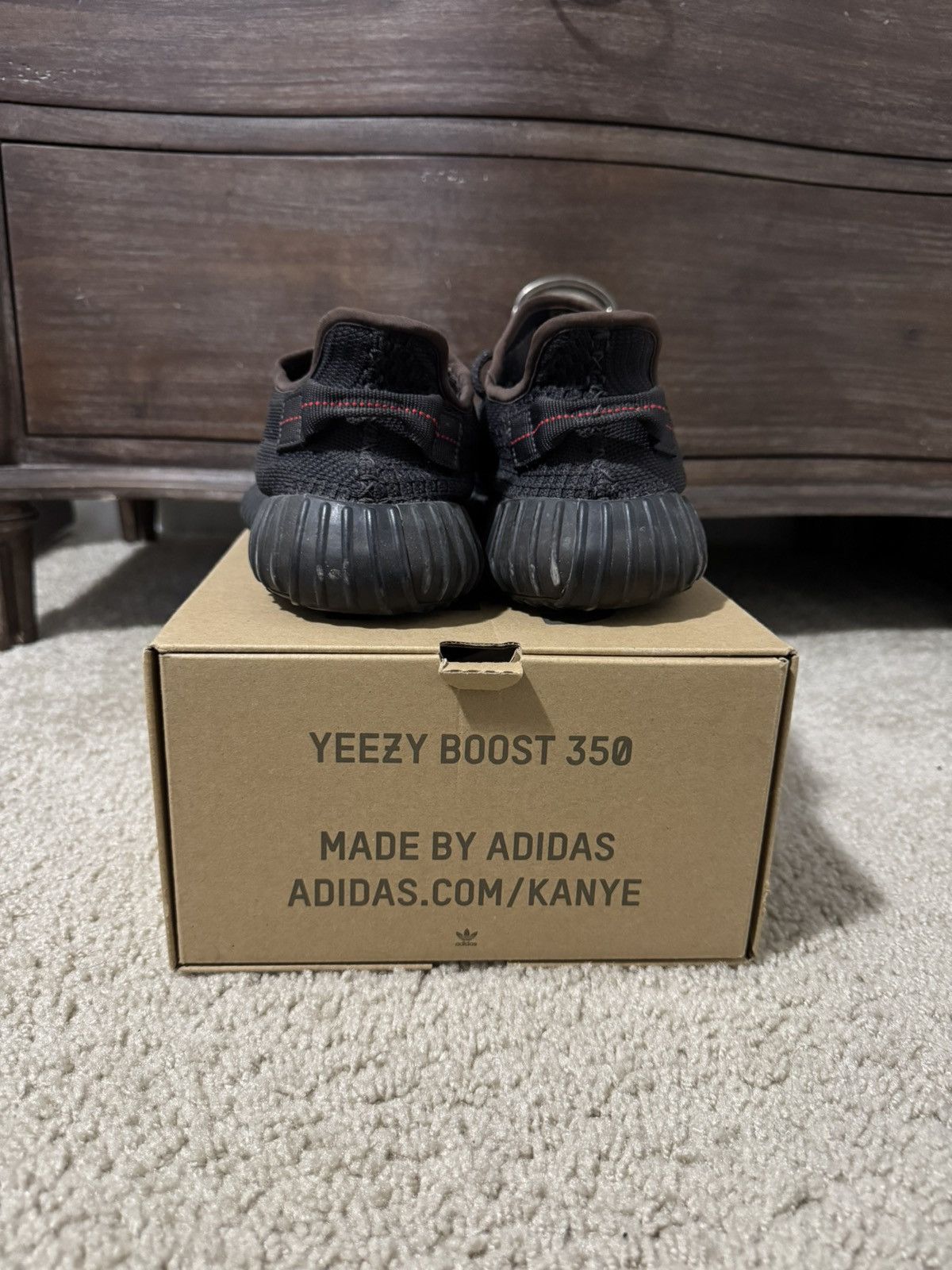 Adidas Yeezy 350 V2 Black (non reflective) Size US 8.5 / EU 41-42 - 5 Thumbnail