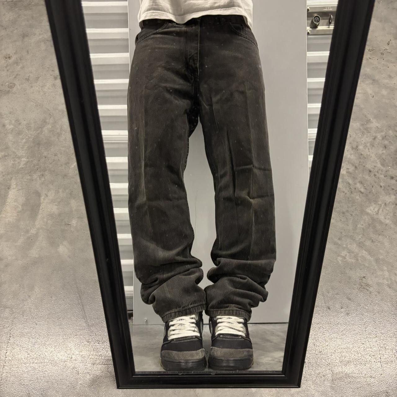 Japanese Brand × Vintage Crazy Vintage Y2K/2000s Grunge Faded Black Denim Jeans! Size US 32 / EU 48 - 1 Thumbnail
