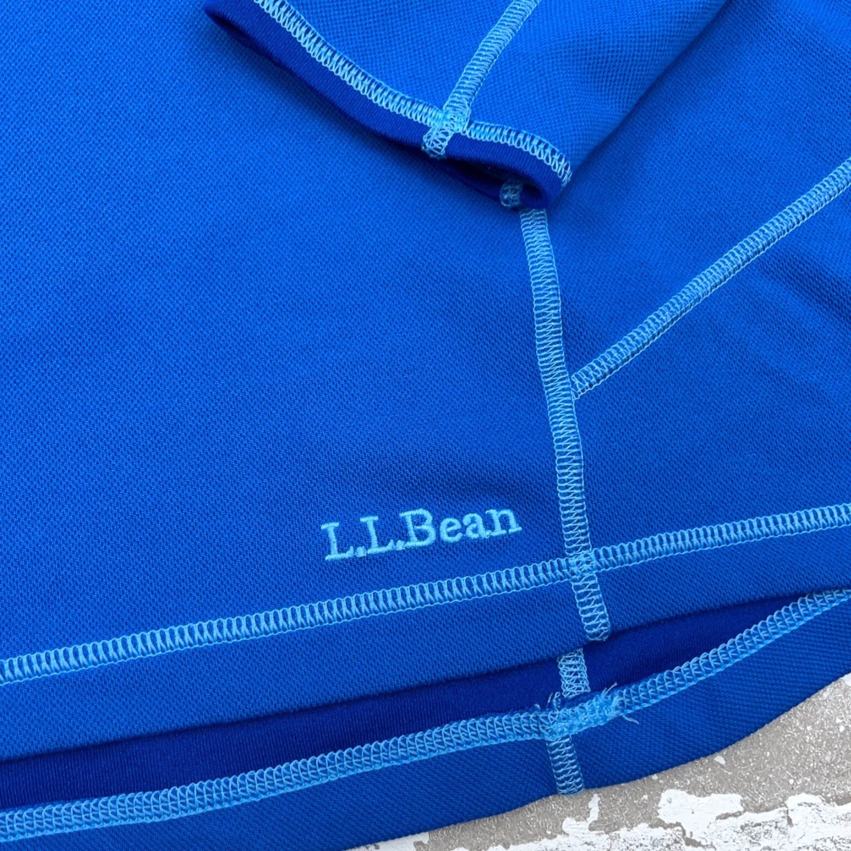 Vintage LL Bean Sweater Men Large Blue Royal Sweatshirt Pull Over Quarter Zip Base Layer Size US L / EU 52-54 / 3 - 3 Thumbnail