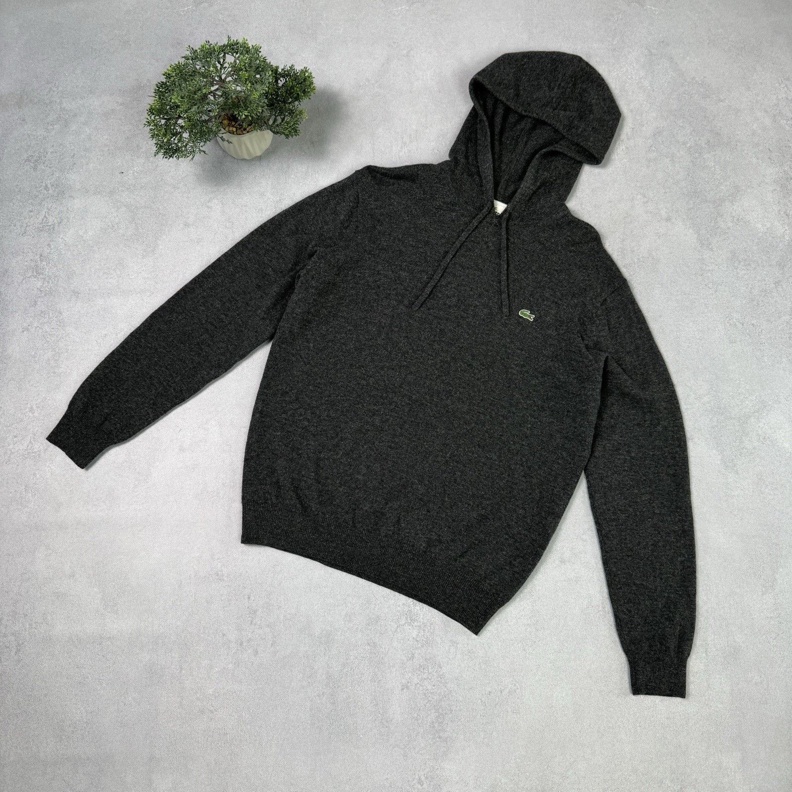 Lacoste Vintage Lacoste Wool Sweater Hooded Men Size 5 Grey Size US L / EU 52-54 / 3 - 1 Thumbnail