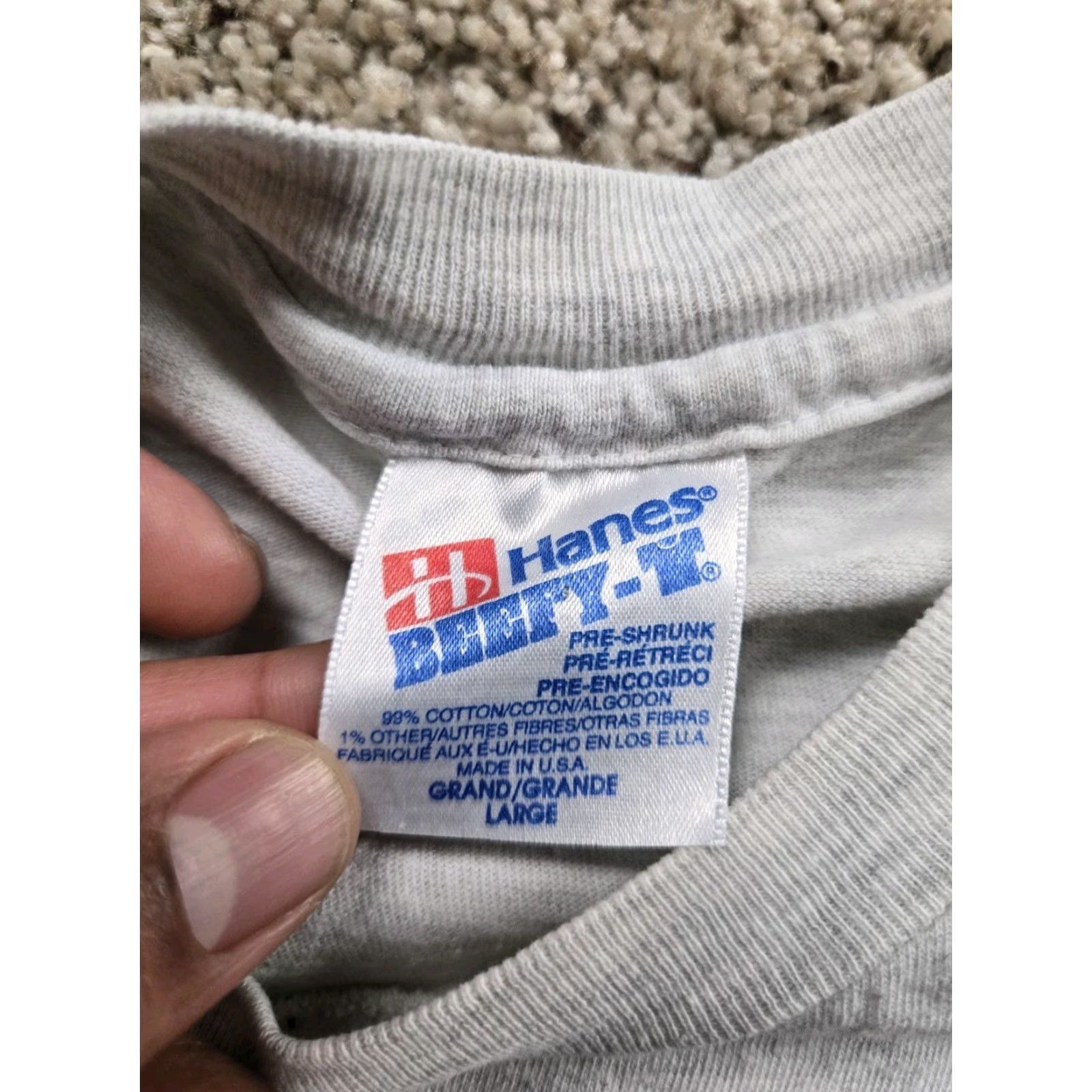 The North Face VINTAGE The North Face T Shirt Mens Large 90s Logo Crew Neck Cotton Gray Short Sleeve Hanes Tag Half Dome Single Stitch Size US L / EU 52-54 / 3 - 5 Thumbnail