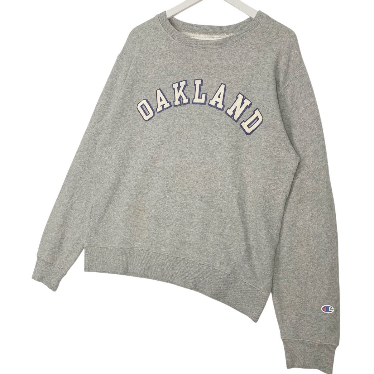 Vintage Vintage Champion Oakland Sweatshirt Crewneck Grey Big Logo Size US M / EU 48-50 / 2 - 2 Thumbnail
