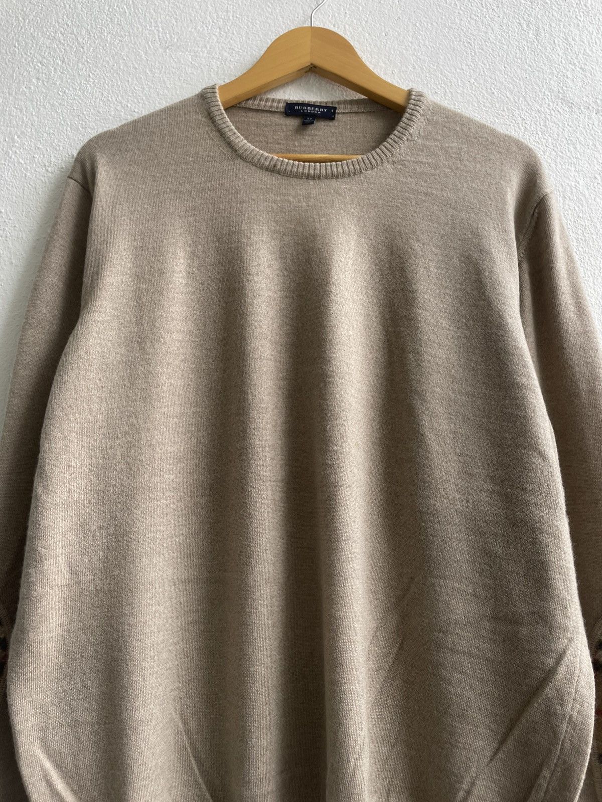 Burberry Burberry London Wool Sweater With Elbow Patches Nova Check Size US XL / EU 56 / 4 - 5 Thumbnail