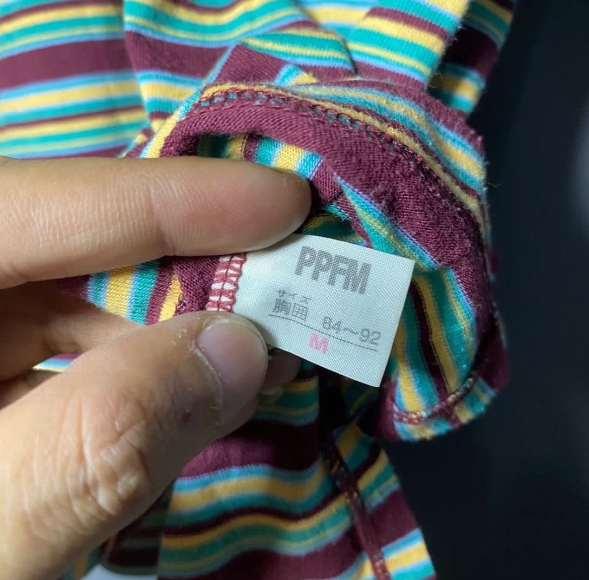 Japanese Brand × PPFM PPFM Center Logo Stripe T shirt Size US L / EU 52-54 / 3 - 5 Thumbnail