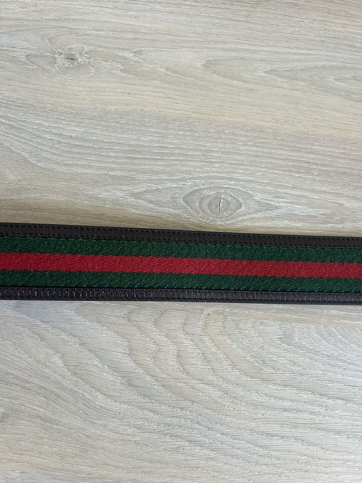 Gucci Gucci Brown Leather GG Supreme Web Belt Size 38 - 11 Thumbnail