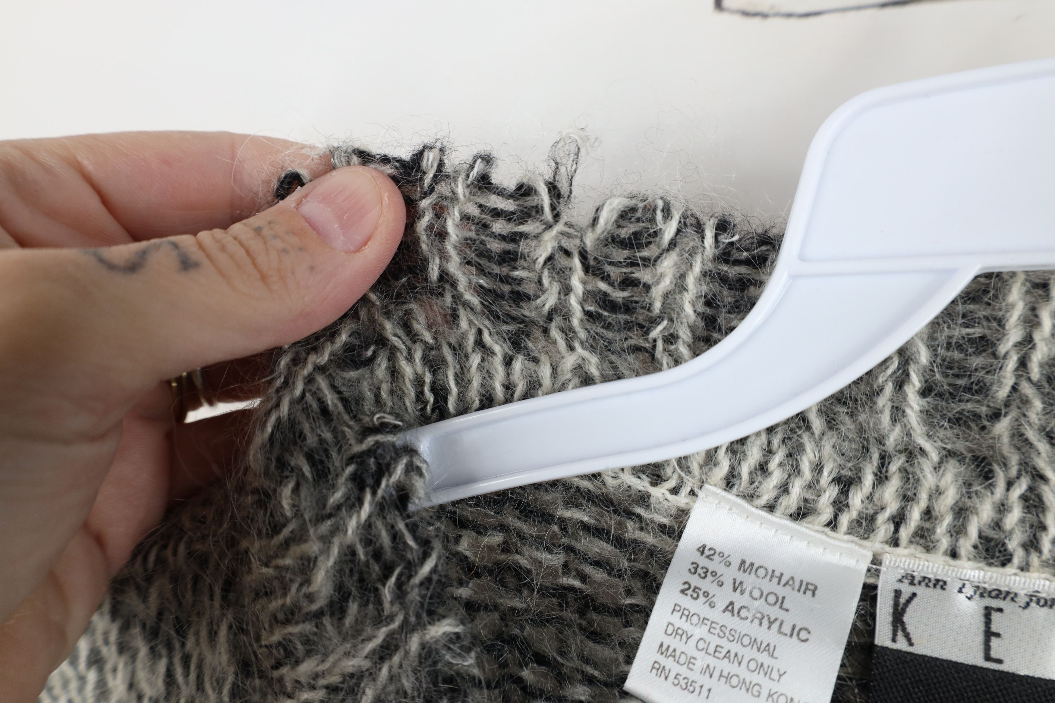 Vintage Vintage 90s Streetwear Mohair Wool Blend Knit Sweater Gray Size M / US 6-8 / IT 42-44 - 5 Thumbnail