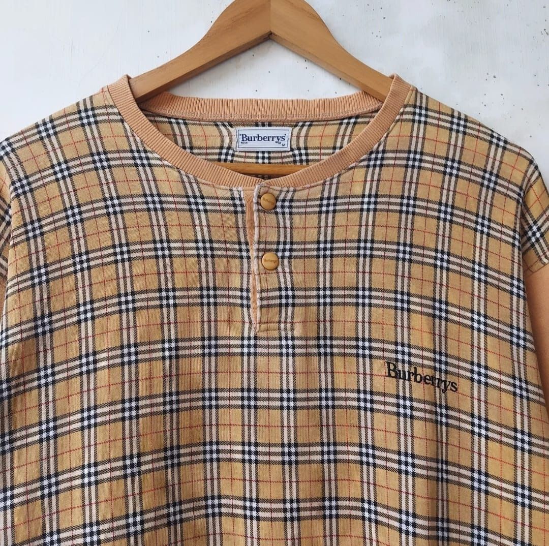 Burberry × Burberry Prorsum × Vintage Vtg Burberrys Novacheck Half Button Sweatshirt Size US M / EU 48-50 / 2 - 4 Thumbnail