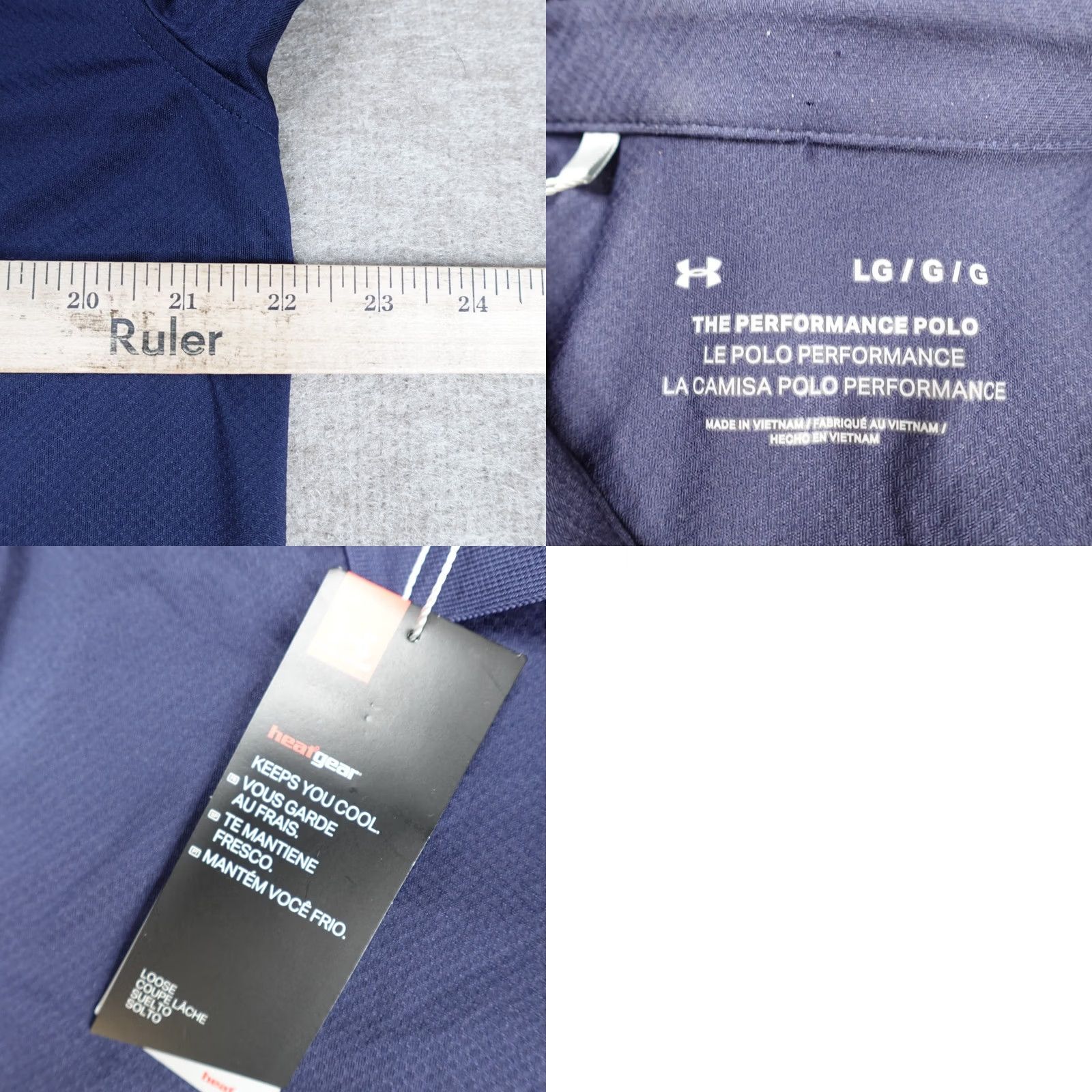 Under Armour PGA Under Armour Polo Shirt L Blue Solid Men Shirts Short Sleeve Collared Button Sports Performance New Size US L / EU 52-54 / 3 - 8 Thumbnail