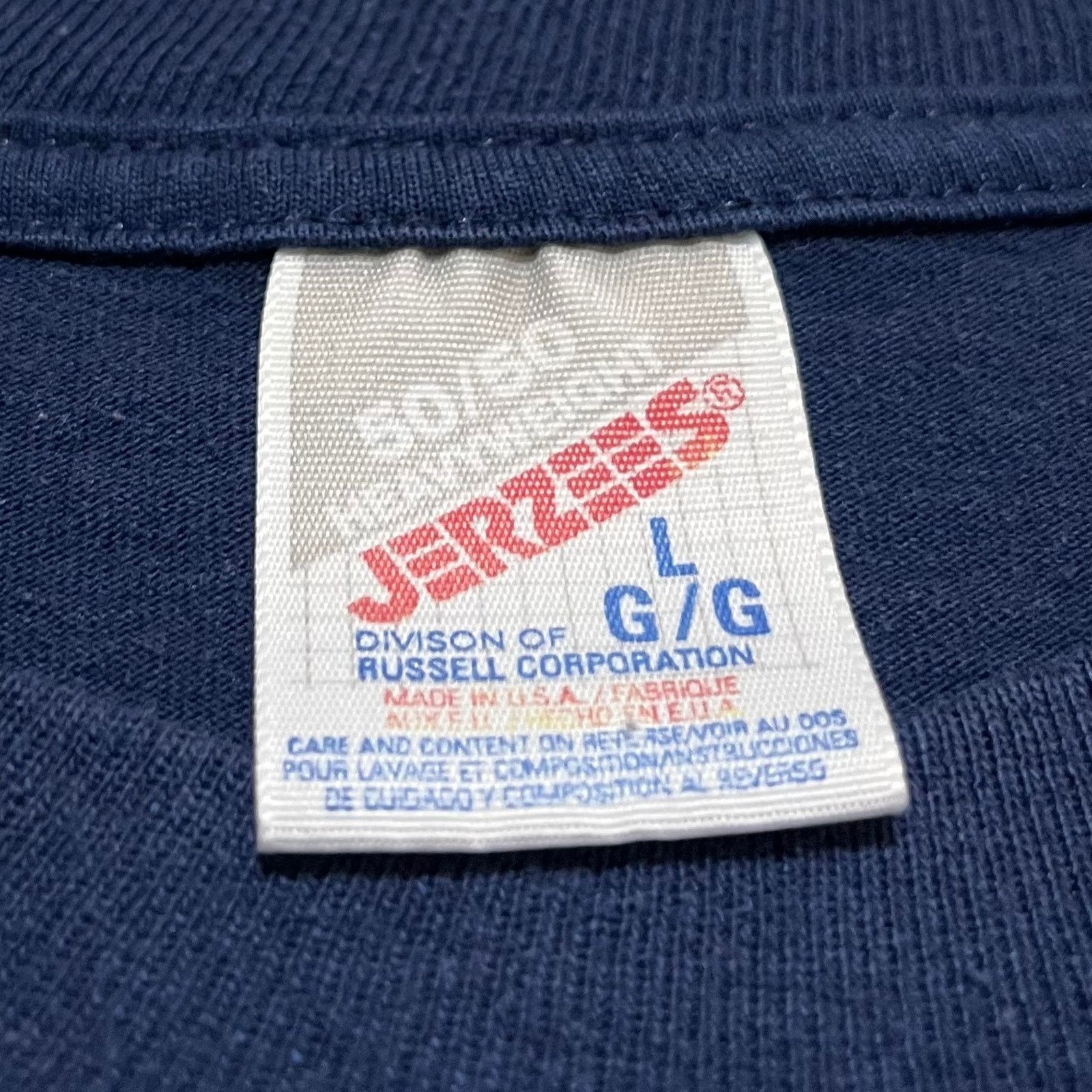 Jerzees 1996 Bird on a Fence Garden and Trees Nature Navy Shirt Lrg Size US L / EU 52-54 / 3 - 4 Thumbnail