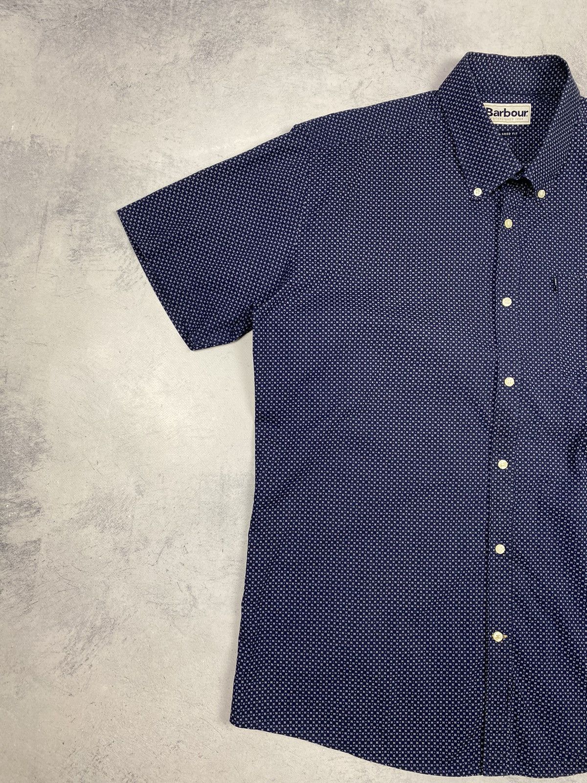 Barbour Barbour Designer Blue Button Up Short Sleeve Shirt Men’s Size US L / EU 52-54 / 3 - 3 Thumbnail