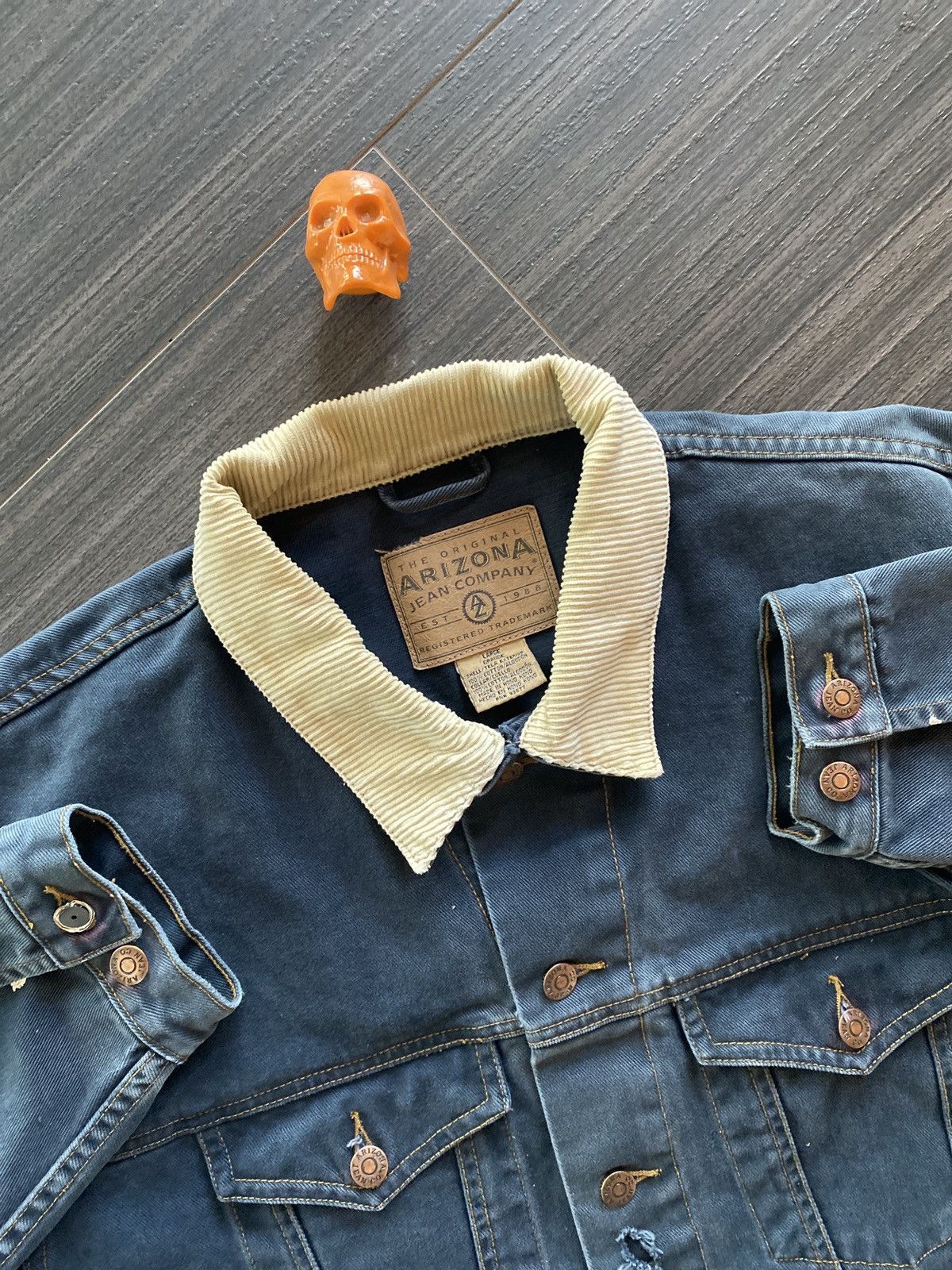 Arizona Jean Co. 90s Arizona Jeans navy trucker jacket L Size US L / EU 52-54 / 3 - 3 Thumbnail