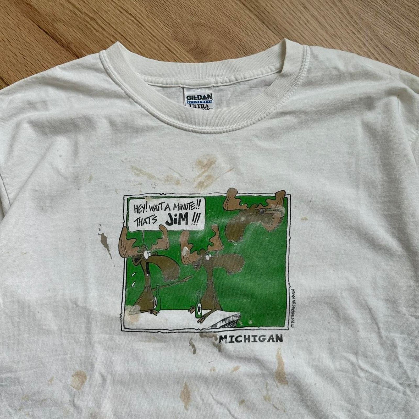 Other × Vintage Vintage 90s Thrashed Painter Funny Michigan Graphic Shirt Size US L / EU 52-54 / 3 - 3 Thumbnail