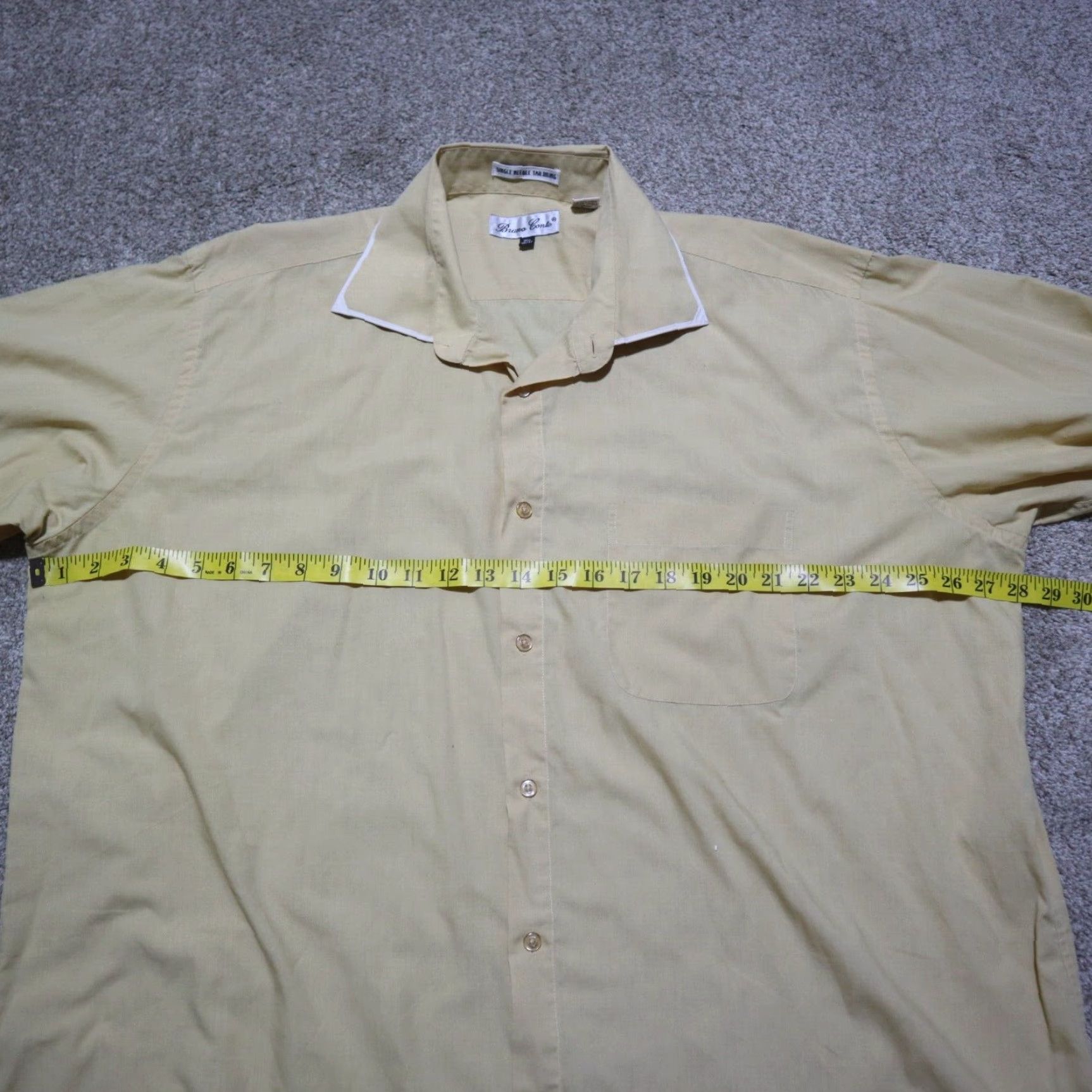 Vintage Bruno Conte Shirt Adult 18.5 Yellow Button-Up Long Sleeve Men’s 36/37 Regular XS? Size US XXL / EU 58 / 5 - 5 Thumbnail