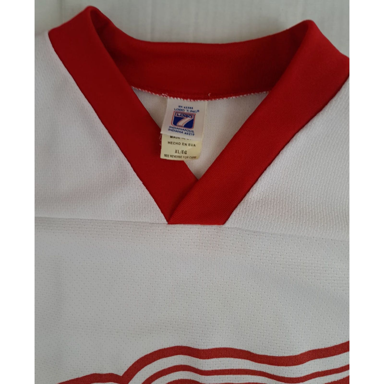 Logo 7 VINTAGE Logo 7 Detroit Red Wings Hockey Embroidered Jersey Sweatshirt 2XL Red Men's Pullover USA Made Size US XXL / EU 58 / 5 - 2 Thumbnail