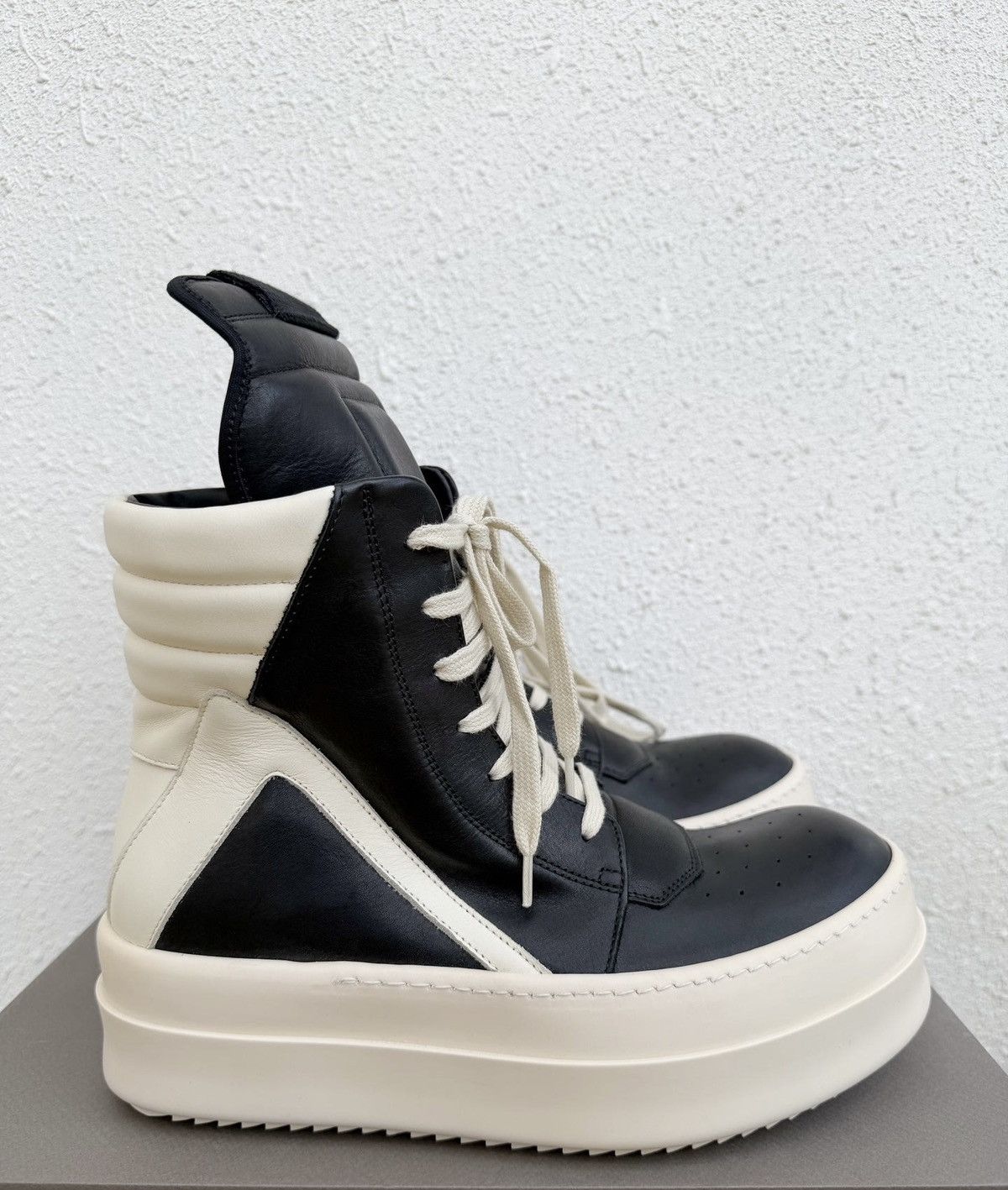 Rick Owens Rick Owens platform high-top sneakers, black and white Size US 7 / IT 37 - 1 Thumbnail