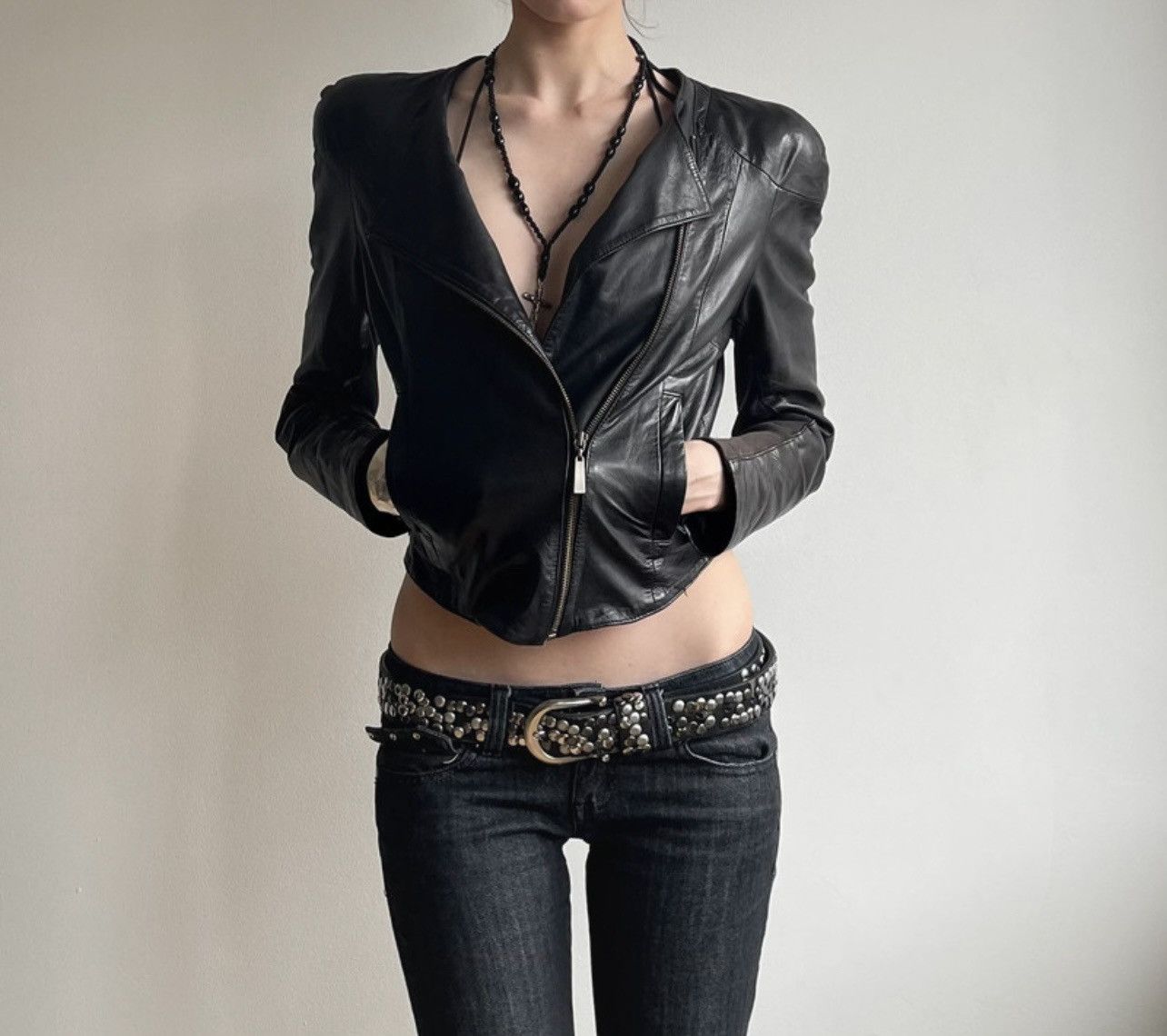 Other Benedikte Utzon genuine leather jacket with broad shoulders Size S / US 4 / IT 40 - 6 Thumbnail