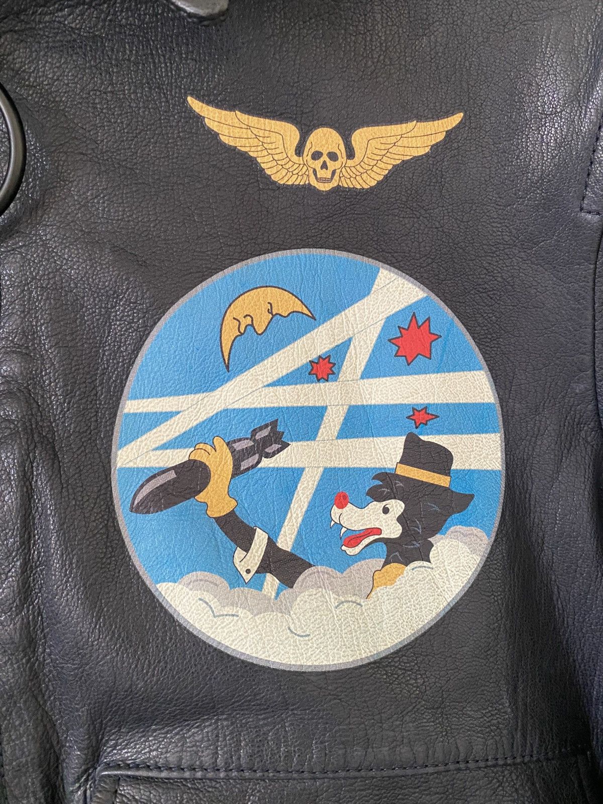 Off-White Off-White Aviator Bomber Leather Jacket Navy XL Size US XL / EU 56 / 4 - 7 Thumbnail