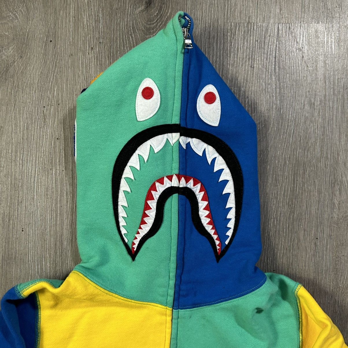 Bape BAPE Color Block Shark Full Zip Hoodie Size US S / EU 44-46 / 1 - 2 Thumbnail
